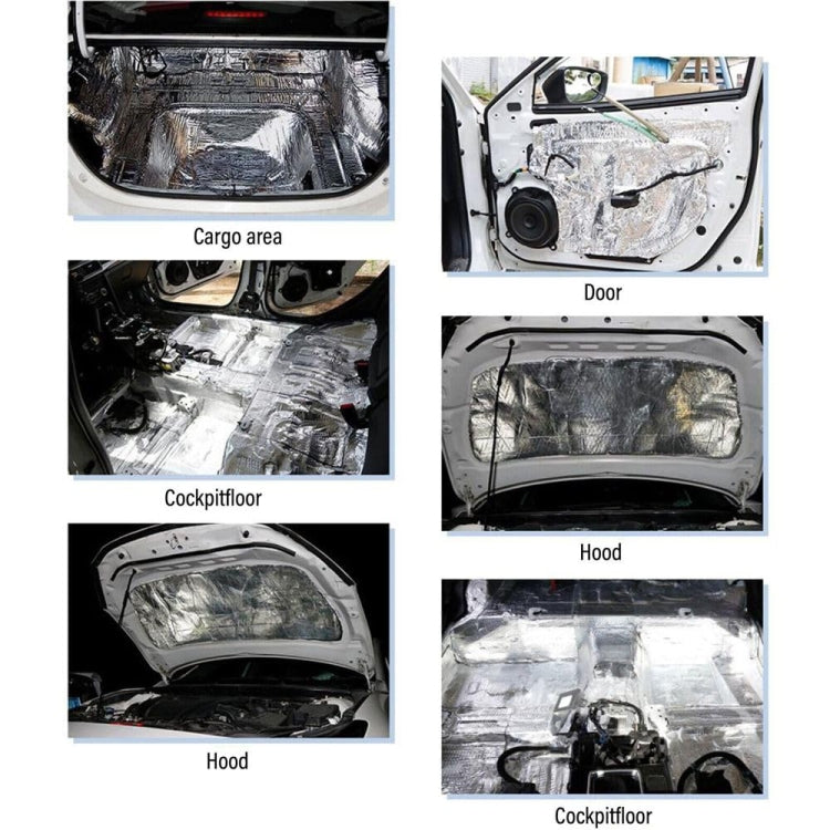 400x250x10mm Car Thick Aluminum Foil Hood Heat And Sound Insulation Pad - Sound & Heat Insulation Cotton by buy2fix | Online Shopping UK | buy2fix