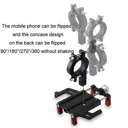 Aluminum Alloy Motorcycle Bicycle Navigation Mobile Phone Holder(Black) - Holder by buy2fix | Online Shopping UK | buy2fix