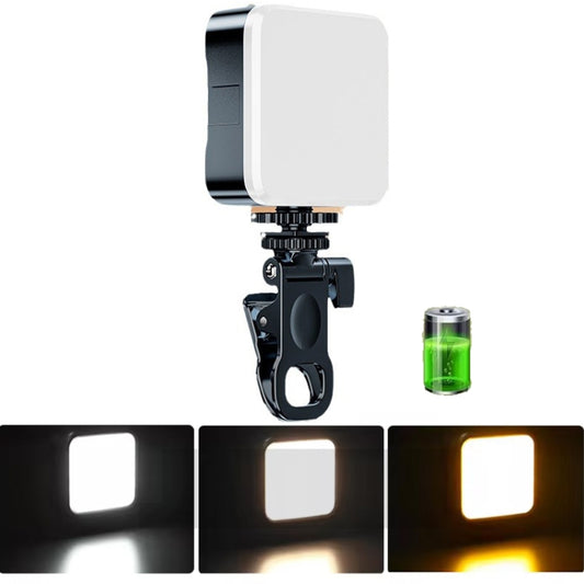 Clip Fill Light with PTZ Video Conference Mobile Phone Camera Photography Lamp, Spec: Rechargeable 3-color Light - Selfie Light by buy2fix | Online Shopping UK | buy2fix