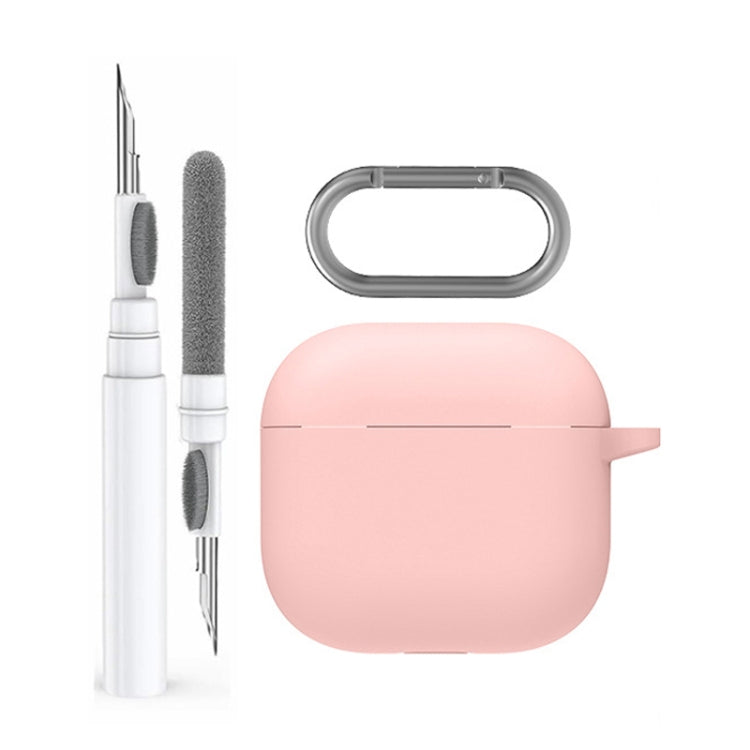 For Airpods 4 AhaStyle WG163 Earphone Drop-Proof Dust-Proof Silicone Protective Case With Cleanning Pen(Pink) - For AirPods 4 by AhaStyle | Online Shopping UK | buy2fix