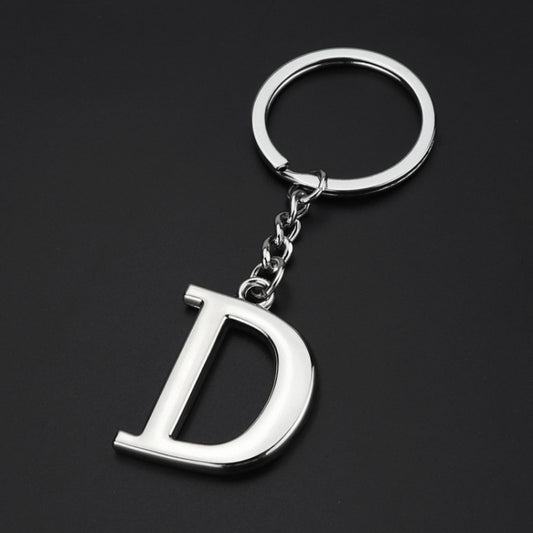 Double-Sided Three-Dimensional Plating Alphabet Keychain, Style: D - Key Rings by buy2fix | Online Shopping UK | buy2fix