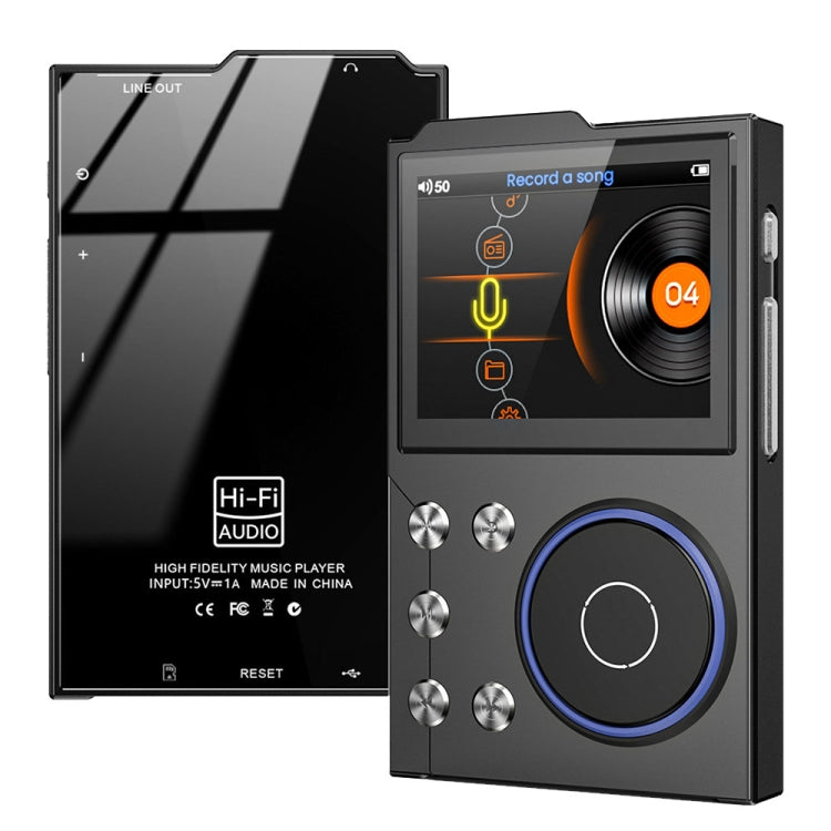 2.4 Inch HIFI Bluetooth Music Player DSD256 Mastering Sound Quality Walkman, Memory: 16GB+16GB(Black) - MP3 Player by buy2fix | Online Shopping UK | buy2fix