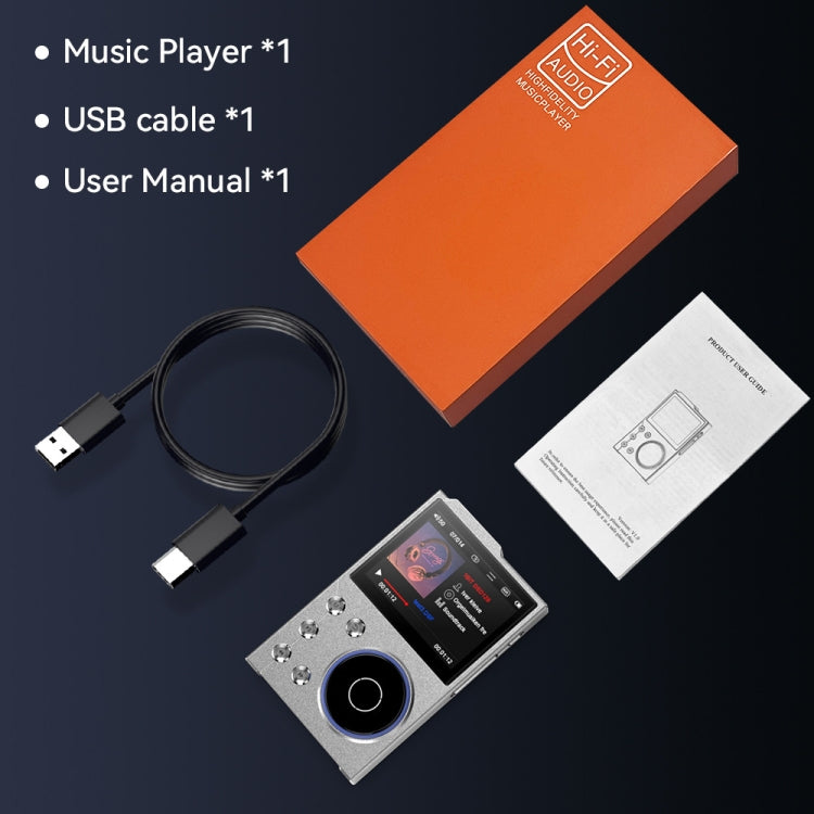 2.4 inch HIFI Bluetooth Music Player DSD256 Mastering Sound Quality Walkman, Memory: 16GB+16GB(Gray) - MP3 Player by buy2fix | Online Shopping UK | buy2fix