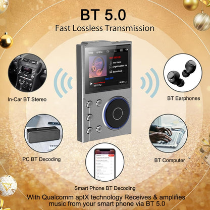 2.4 inch HIFI Bluetooth Music Player DSD256 Mastering Sound Quality Walkman, Memory: 16GB+16GB(Gray) - MP3 Player by buy2fix | Online Shopping UK | buy2fix