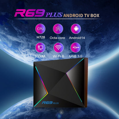 4G+32G UK Plug R69PLUS Allwinner H728 Octa-Core ARM Cortex A55 Android 14 Network Box Player - Others by buy2fix | Online Shopping UK | buy2fix