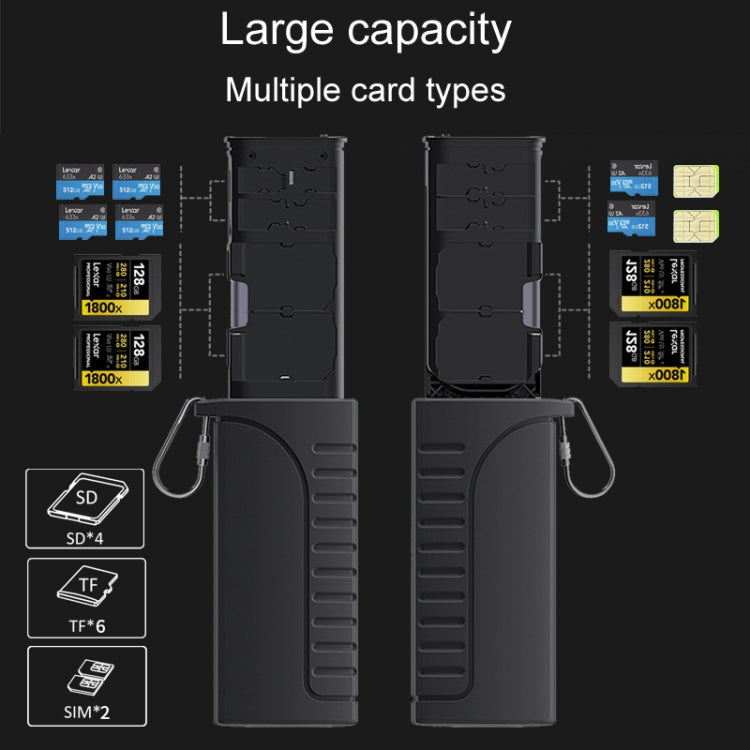 Desiontal DK10 Portable High-Speed Computer Phone Read / Write 2 In 1 Card Reader Large Capacity Flash Card Case(Black) -  by Desiontal | Online Shopping UK | buy2fix