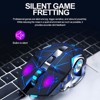 T-WOLF Q13 2.4GHz 6-keys RGB Colorful Light Gaming Wireless Mouse, Color: Single Mode Star Black - Wireless Mice by T-WOLF | Online Shopping UK | buy2fix