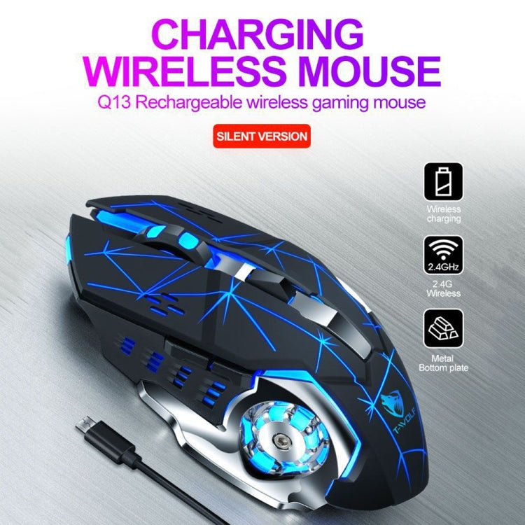 T-WOLF Q13 2.4GHz 6-keys RGB Colorful Light Gaming Wireless Mouse, Color: Dual Mode White - Wireless Mice by T-WOLF | Online Shopping UK | buy2fix