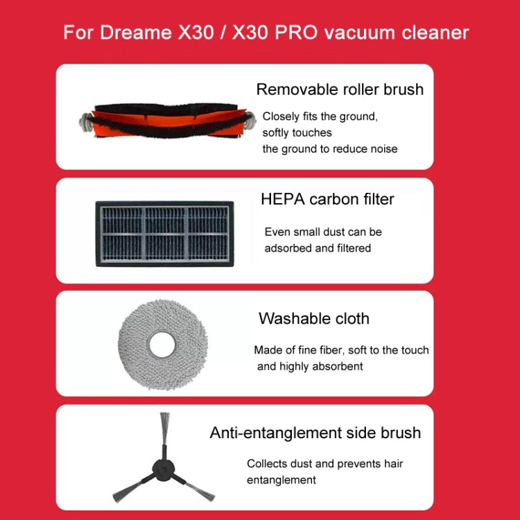 Rubber Brush For Dreame X30 / X30 Pro Robot Vacuum Cleaner Replacement Parts - For Xiaomi Accessories by buy2fix | Online Shopping UK | buy2fix