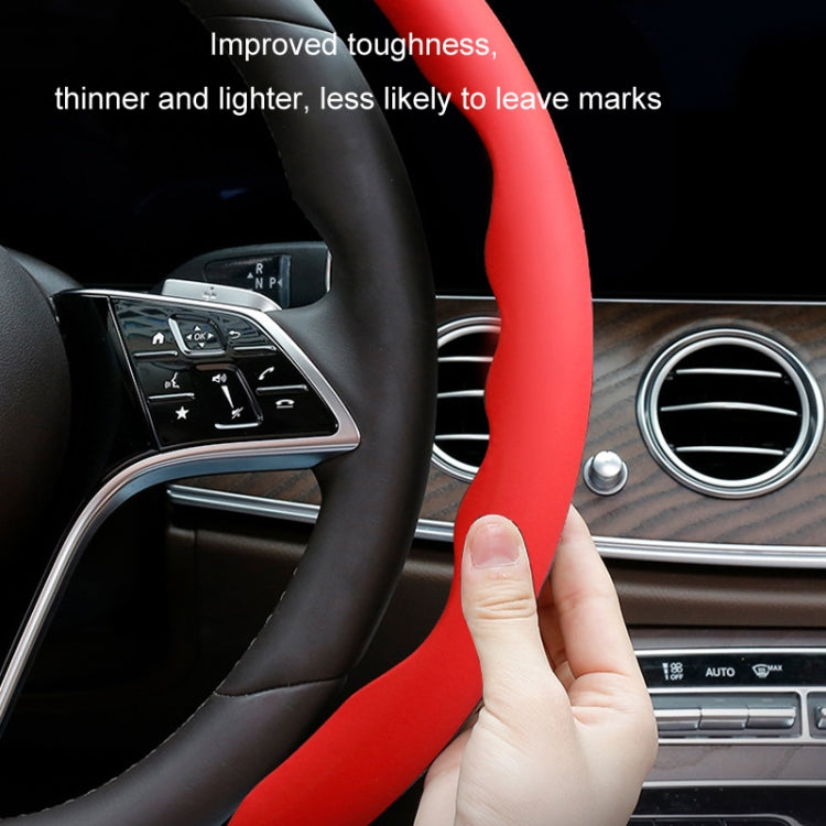 38cm Liquid Silicone Sweat-Absorbing Anti-Skid Car Steering Wheel Cover(Red) - Steering Wheel Accessories by buy2fix | Online Shopping UK | buy2fix