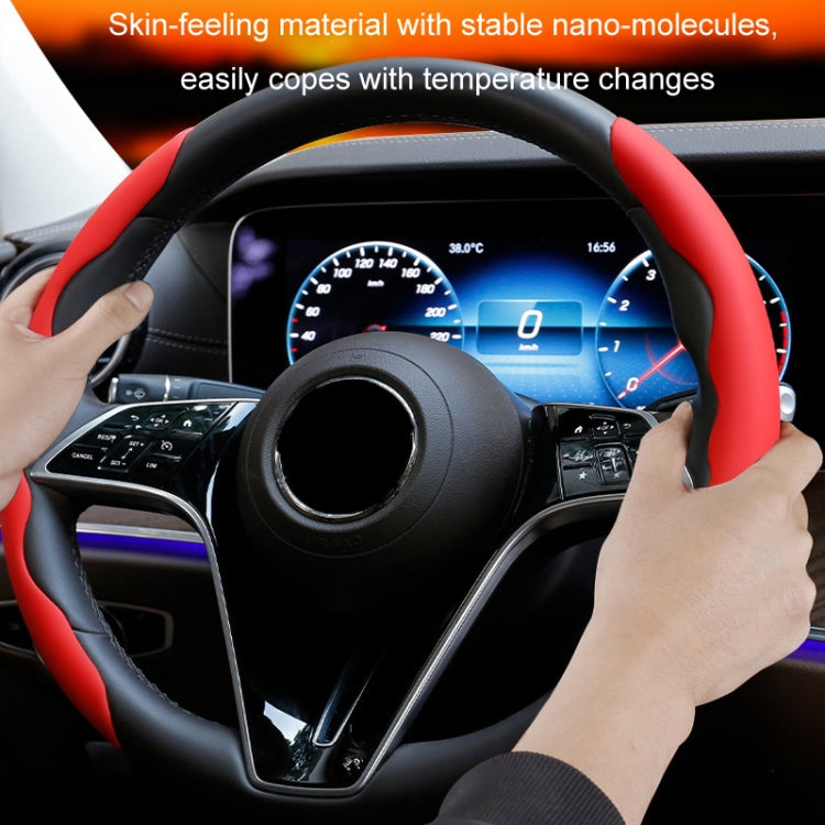 38cm Liquid Silicone Sweat-Absorbing Anti-Skid Car Steering Wheel Cover(Red) - Steering Wheel Accessories by buy2fix | Online Shopping UK | buy2fix