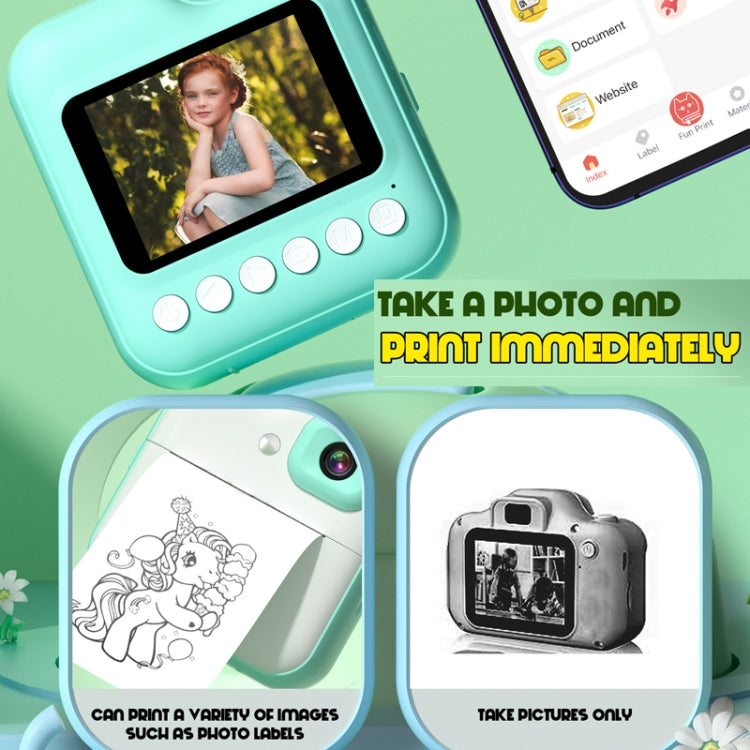 Q6 Kids Digital Camera Mini Instant Print Camera Toy Wireless HD Print Photo Gift(Blue) - Printer by buy2fix | Online Shopping UK | buy2fix