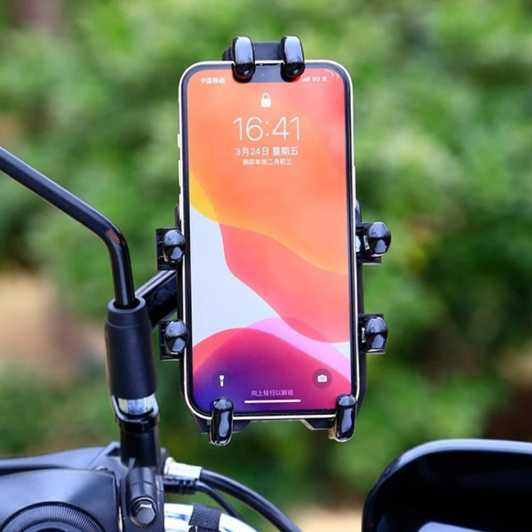 JNHW Motorcycle Bicycle Eight Claw Mobile Phone Navigation Shockproof Bracket, Style: For Handlebar - Holder by JNHW | Online Shopping UK | buy2fix