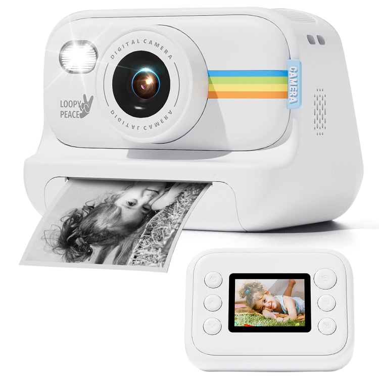 2.0-Inch LED Flash 1080P HD Recording Photo Printing Camera With 3-Rolls Paper, Color: White - Children Cameras by buy2fix | Online Shopping UK | buy2fix