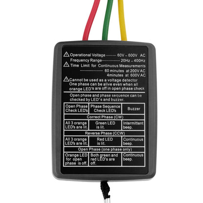 SP8030 3 Phase Alternating Current Phase Meter Phase Detector Rotation Tester Indicator Digital Phase-Order Indicator - Digital Multimeter by buy2fix | Online Shopping UK | buy2fix