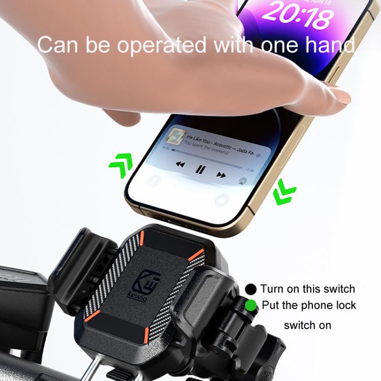 Kewig M33-C1 Outdoor Motorcycle Bike Riding Anti-Theft Shock Absorbing Cell Phone Holder(Standard Handlebar) - Holder by Kewig | Online Shopping UK | buy2fix