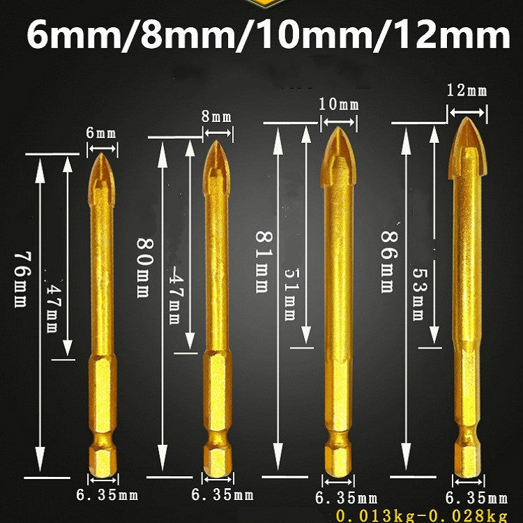 Multi-purpose Alloy Cross Hex Shank Drill Ceramic Glass Hole Opener, Size:8MM - Drill & Drill Bits by buy2fix | Online Shopping UK | buy2fix