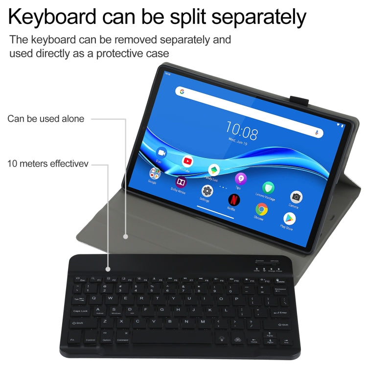 AM10S Detachable Bluetooth Backlight Keyboard Ultrathin Horizontal Flip Leather Tablet Case with Holder for Lenovo M10 Plus 10.3 inch X606F(Black) - Lenovo Keyboard by buy2fix | Online Shopping UK | buy2fix