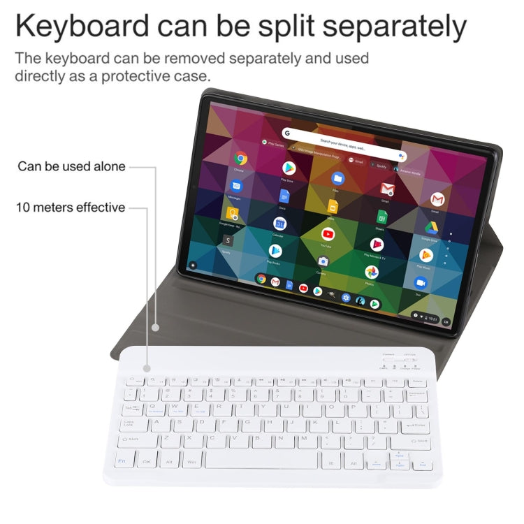 AM11 2 in 1 Removable Bluetooth Keyboard + Protective Leather Tablet Case with Holder for Lenovo M10 FHD REL TB-X605FC/LC(Gold) - Lenovo Keyboard by buy2fix | Online Shopping UK | buy2fix