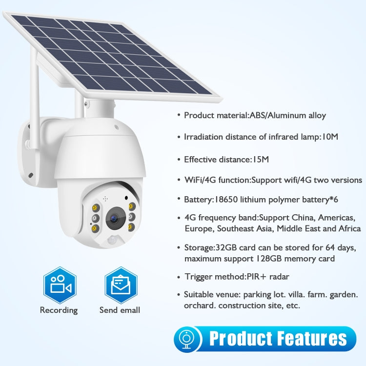 T16 1080P Full HD Solar Powered WiFi Camera, Support PIR Alarm, Night Vision, Two Way Audio, TF Card - Security by buy2fix | Online Shopping UK | buy2fix