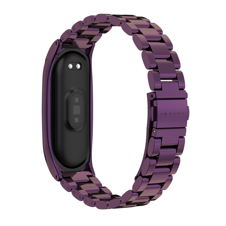 Mijobs Stainless Steel Metal Watch Band for Xiaomi Mi Band 3 & 4 & 5 & 6(Purple) - Watch Bands by MIJOBS | Online Shopping UK | buy2fix