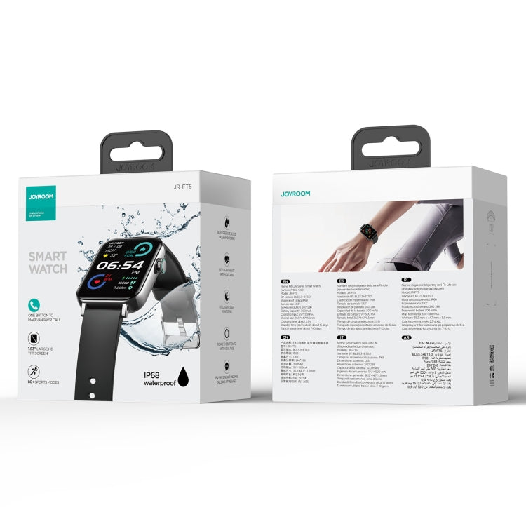 JOYROOM Fit-Life Series JR-FT5 1.83 inch Bluetooth Waterproof Smart Watch, Support Call / Heart Rate Monitoring (Black) - Smart Wear by JOYROOM | Online Shopping UK | buy2fix