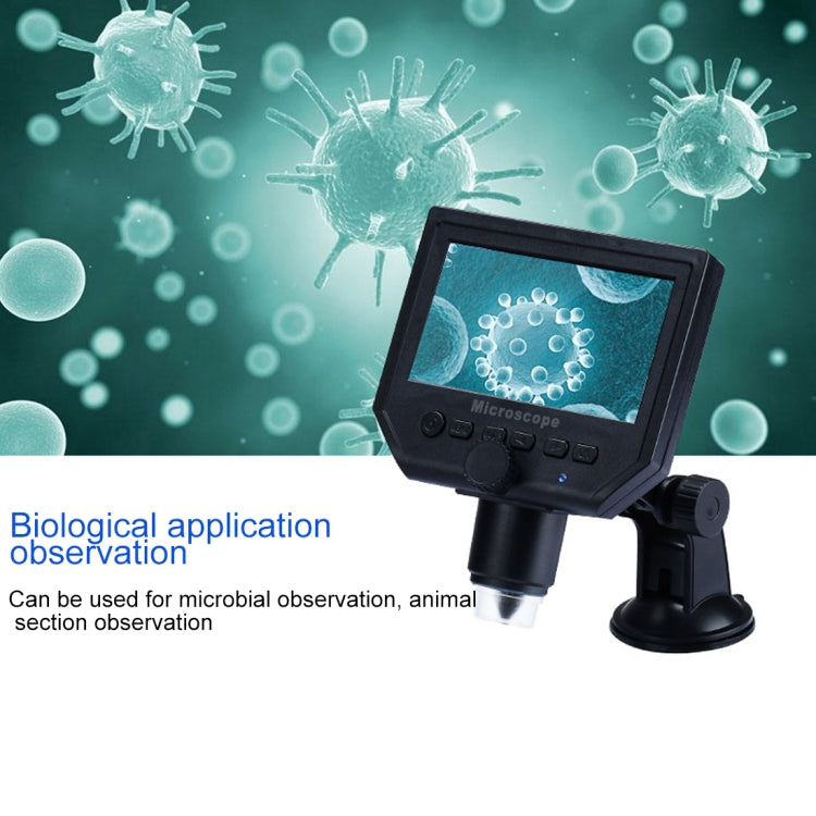 G600 600X 3.6MP 4.3 inch HD LCD Display USB Charging Portable Digital Microscope with LED Light, Support Micro SD Card(64GB Max), US Plug, AC 100-240V - Digital Microscope by buy2fix | Online Shopping UK | buy2fix