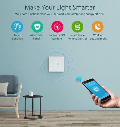 NEO NAS-SC01W Wireless WiFi EU Smart Light Control Switch 1Gang - Consumer Electronics by NEO | Online Shopping UK | buy2fix