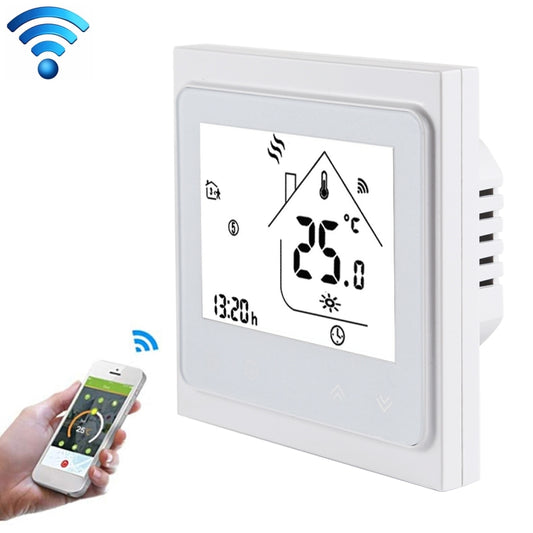 BHT-002GBLW 16A Load Electronic Heating Type LCD Digital Heating Room Thermostat with Sensor & Time Display, WiFi Control(White) - Indoor Thermometer by buy2fix | Online Shopping UK | buy2fix