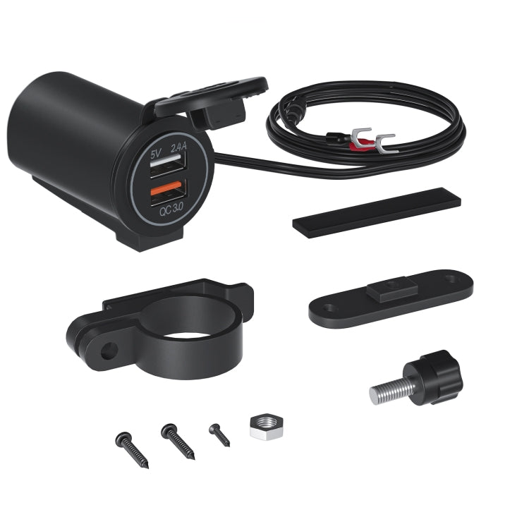 ZH-723F4 Car / Motorcycle QC3.0 Cell Phone Fast Charging Dual USB Car Charger(Orange Light) - In Car by buy2fix | Online Shopping UK | buy2fix