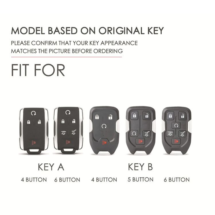 For Chevrolet GMC / Colorad 4-button C159 Car Key Leather Protective Case(Black) - In Car by buy2fix | Online Shopping UK | buy2fix