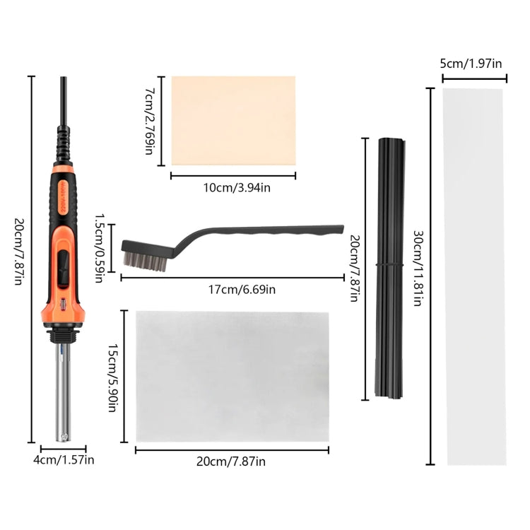 100W Electric Soldering Iron Plastic Welding Machine Car Bumper Repair Plier, UK Plug (Yellow) - Hand Tool Sets by buy2fix | Online Shopping UK | buy2fix