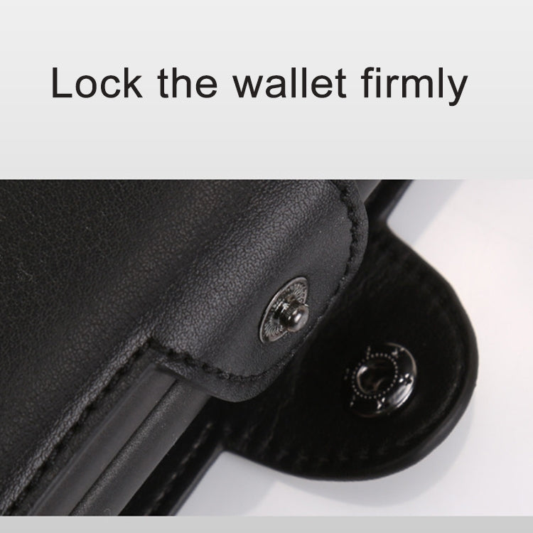 X-7 Antimagnetic RFID  Multi-functional Aluminum Crazy Horse Texture Leather Card Bag Wallet(Black) - Antimagnetic RFID Package by buy2fix | Online Shopping UK | buy2fix