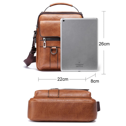 WEIXIER 8642 Men Business Retro PU Leather Handbag Crossbody Bag (Brown) - Crossbody Bags by WEIXIER | Online Shopping UK | buy2fix