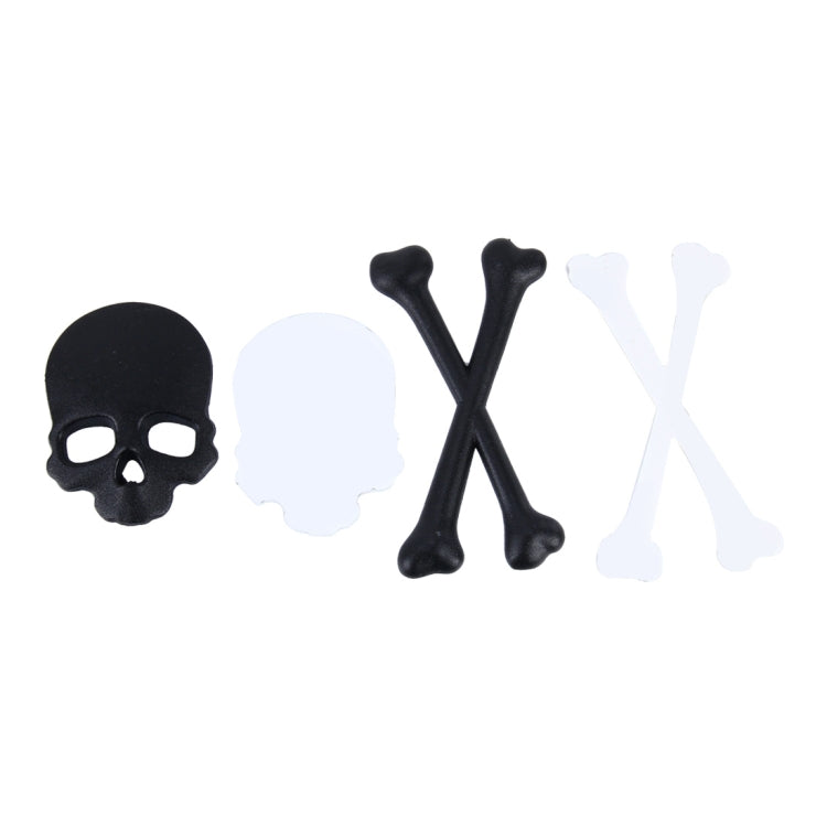 Skull And Cross Bone Shape Shining Metal Car Universal Sticker(Black) - 3D Metal Sticker by buy2fix | Online Shopping UK | buy2fix