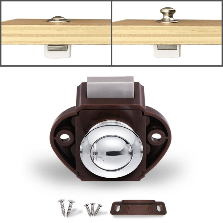 Press Type Drawer Cabinet Catch Latch Release Cupboard Door Stop Drawer Cabinet Locker for RV / Yacht / Furniture(Brown) - In Car by buy2fix | Online Shopping UK | buy2fix