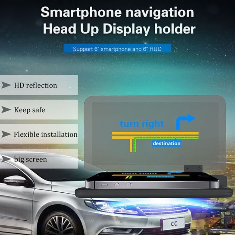 H6 Multi-function Car Smartphone Navigation Head Up Display Holder for 6 Inch Smartphone - Car Holders by buy2fix | Online Shopping UK | buy2fix