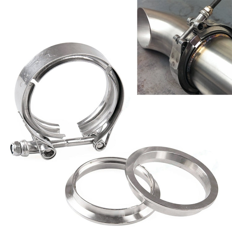 4 inch Car Turbo Exhaust Downpipe V-Band Clamp Stainless Steel 304 Flange Clamp - In Car by buy2fix | Online Shopping UK | buy2fix