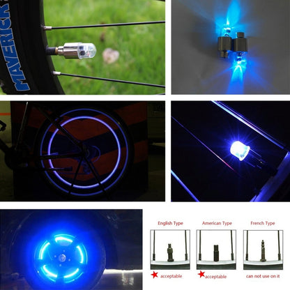 2 PCS Valve Cap Light Wheel Tyre Lamp With Battery for Car / Motorbike / Bike(Blue Light) - Decorative Lights by buy2fix | Online Shopping UK | buy2fix