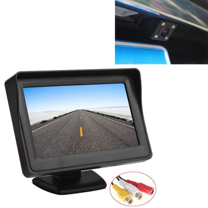 PZ601-C TFT LCD 2 Video Input 4.3 Inch Parking Monitor 2 in 1 with 648*488 Pixels Rear View Camera Glass Lens with 6m RCA Video Cable - In Car by buy2fix | Online Shopping UK | buy2fix