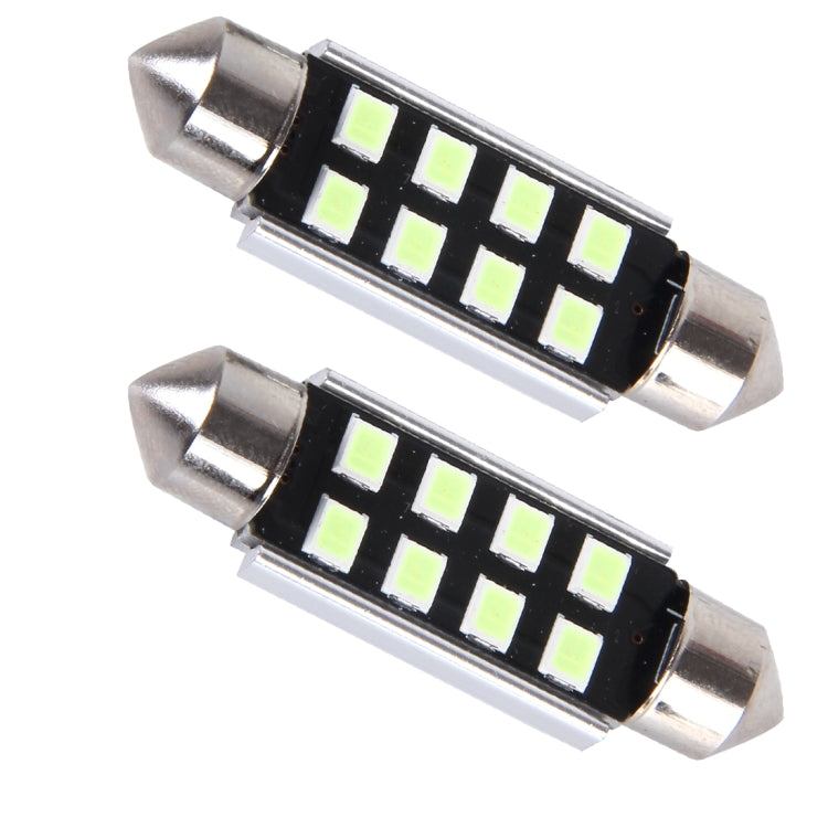 2 PCS DC 12V 2W 41MM 8 SMD-3528 LEDs Bicuspid Port Decoding Car Dome Lamp LED Reading Light(Ice Blue Light) - Dome Lights by buy2fix | Online Shopping UK | buy2fix