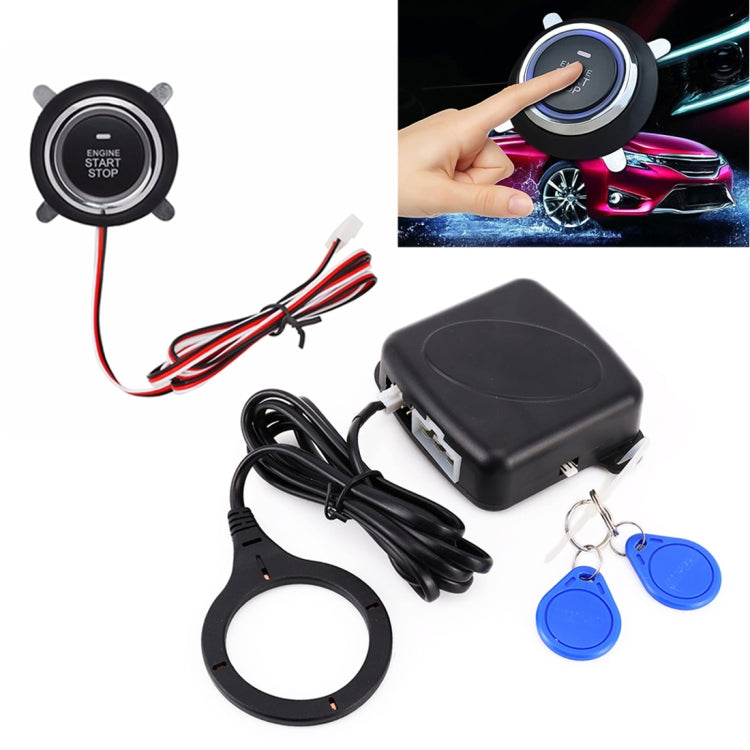 Smart Car Switch Car Engine Start Stop Switch Car Push Start Switch, with RFID Alarm System, Blue Light - Car Switches by buy2fix | Online Shopping UK | buy2fix