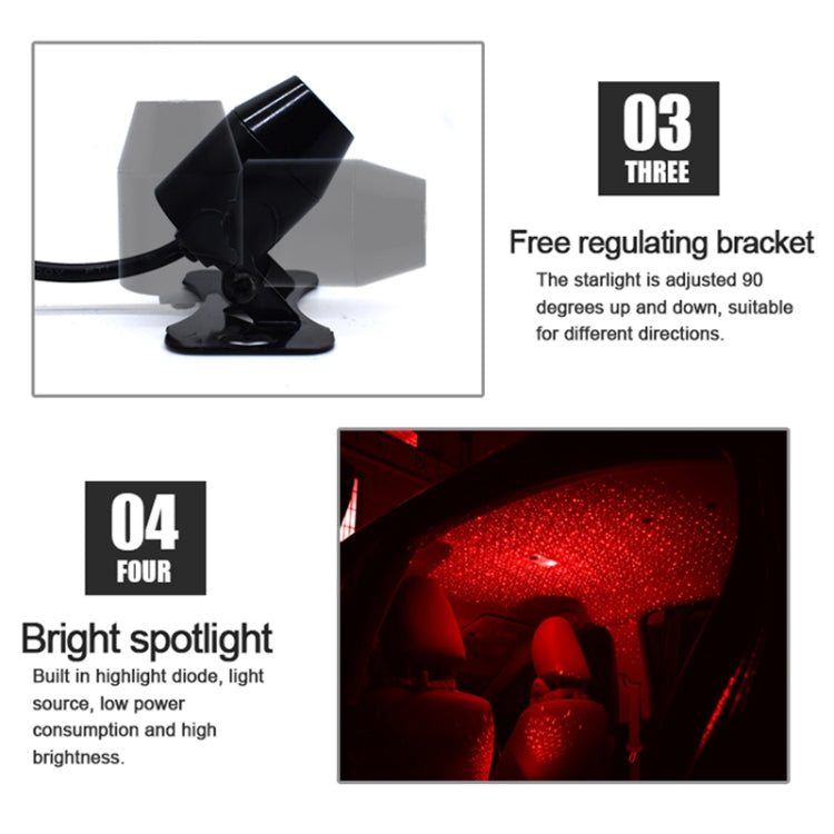 5V Roof Ceiling Decoration Car Red Light Starry Sky Night Lights Atmosphere Meteor Lamp Projector, Constantly Bright - Atmosphere lights by buy2fix | Online Shopping UK | buy2fix