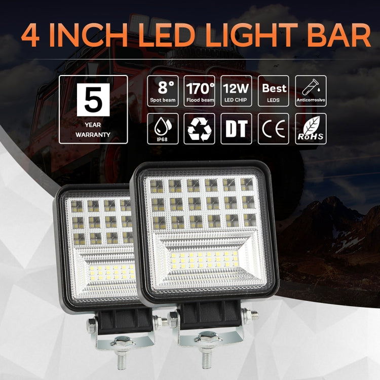 2 PCS 4 inch 20W Spot / Flood Light White Light Square-Shaped Waterproof Car SUV Work Lights Spotlight LED Bulbs, DC 9-30V - Work Lights by buy2fix | Online Shopping UK | buy2fix