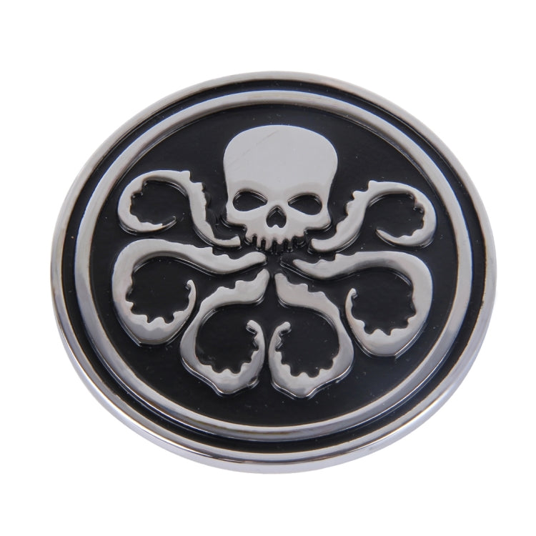 Skull Pattern Circular Shape Shining Metal Car Free Sticker(Black) - 3D Metal Sticker by buy2fix | Online Shopping UK | buy2fix