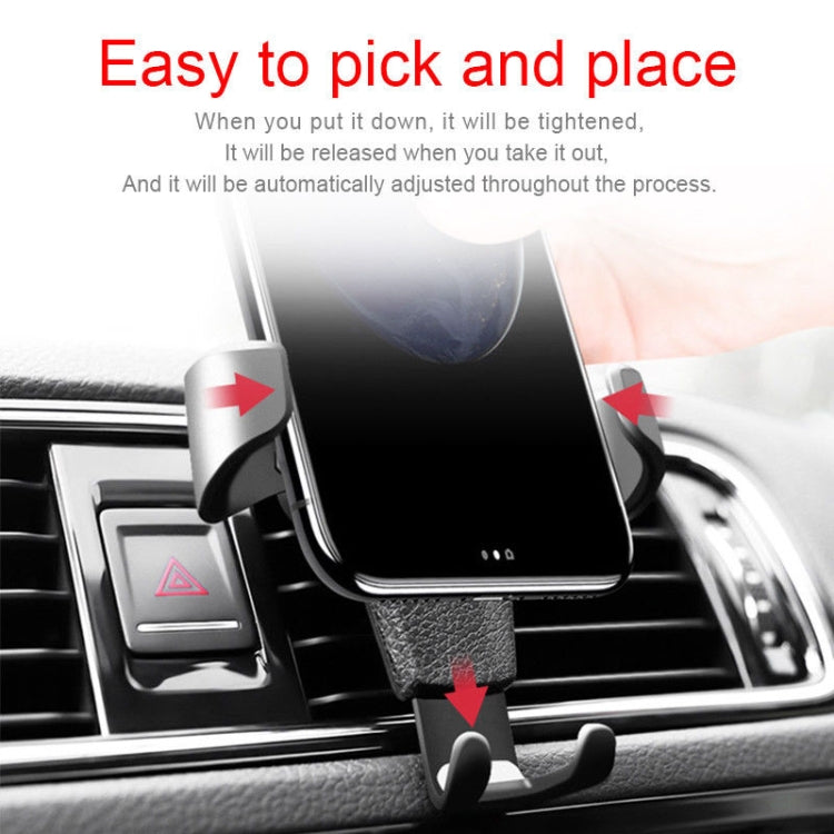 Litchi Texture Gravity Car Mount Phone Holder (White) - Car Holders by buy2fix | Online Shopping UK | buy2fix