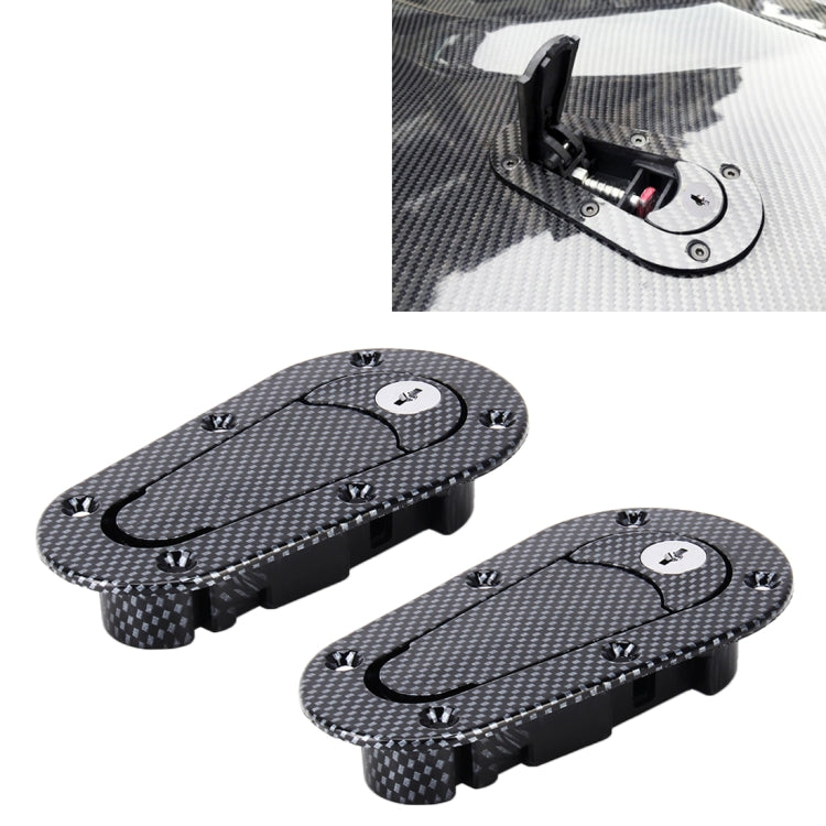 A Pair Car Carbon Fiber Cover Lock Modified Hood Lock General Racing Car Cover Lock - In Car by buy2fix | Online Shopping UK | buy2fix