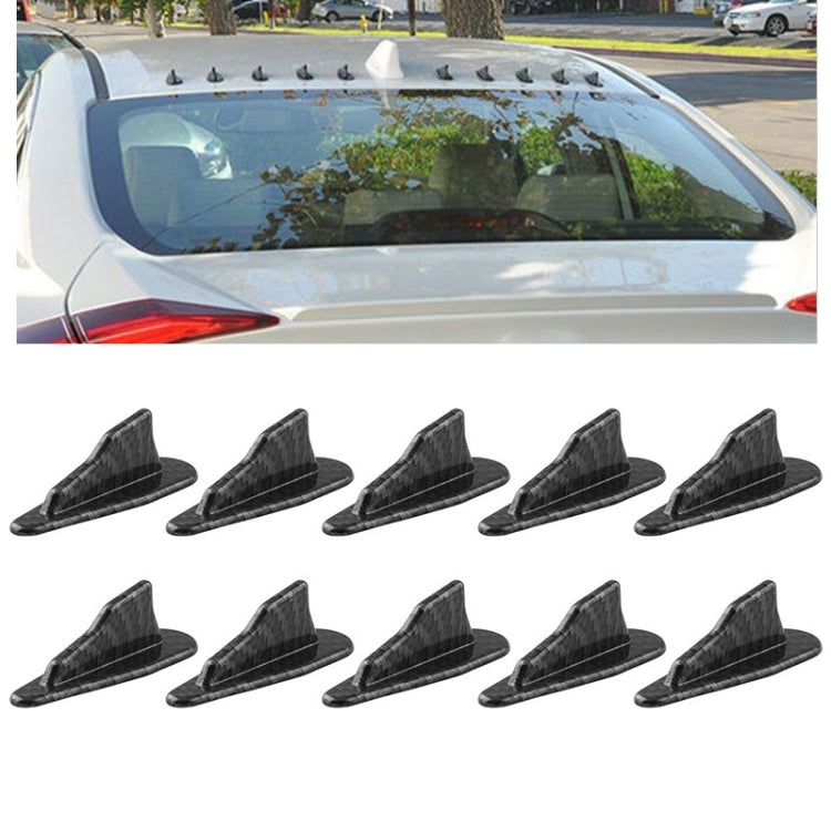 10 PCS Universal Car Carbon Fiber Shark Fin Diffuser Vortex Generator Roof Spoiler - Decorative Sticker by buy2fix | Online Shopping UK | buy2fix