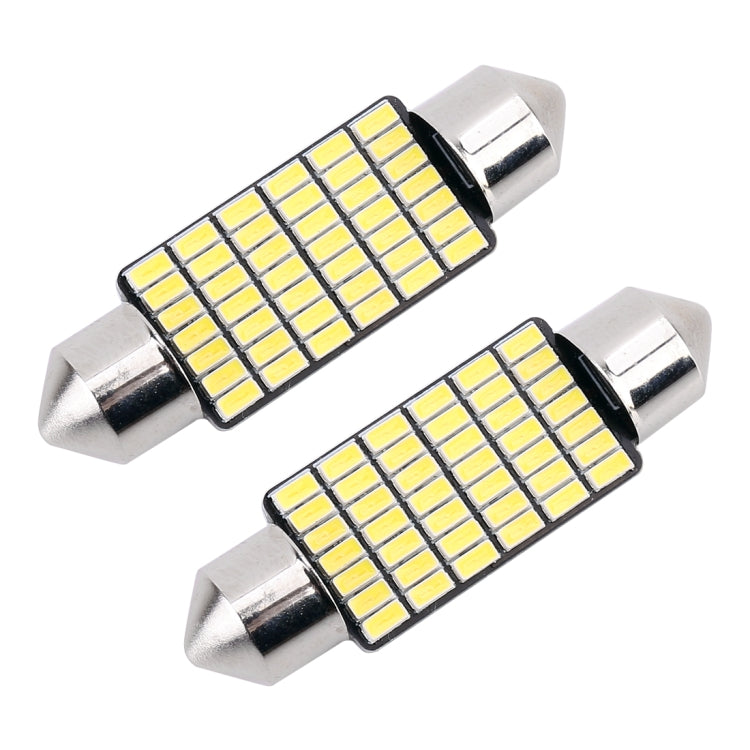 2 PCS 39mm DC12V / 1.2W / 6000K / 80LM 42LEDs SMD-3014 Car License Plate Light / Dome Light, with Decoder - Dome Lights by buy2fix | Online Shopping UK | buy2fix