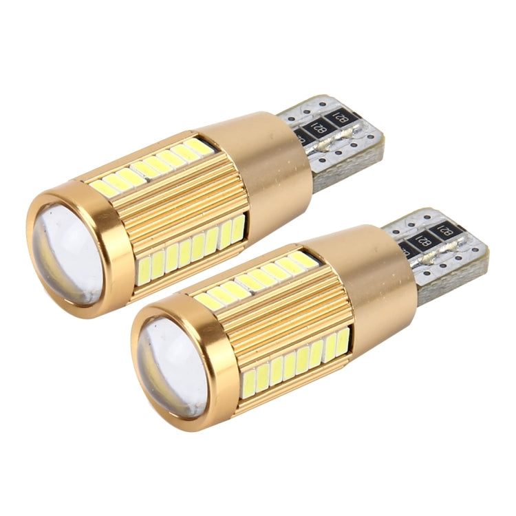 2 PCS T10 2W 180 LM 5500K Constant Current Car Clearance Light with 38 SMD-3014 Lamps, DC 12-16V(White Light) - In Car by buy2fix | Online Shopping UK | buy2fix